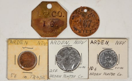 Arden Plaster Co., Medals & Tokens Set (5) [198456]