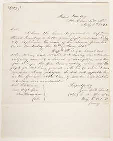 Fort Churchill, Nevada Territory Civil War Document, 1863 [196922]
