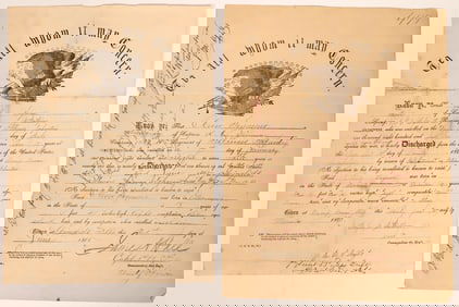 Andersonville- Private Oliver Seymour Tintype, Reenlistment, Discharge Papers 1863-1866 [182432]