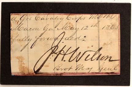 Andersonville-Cut Square Autograph of Major Gen. James Harrison Wilson [182447]