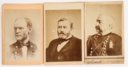 Civil War: Three Great Generals Original Photos (3) [190089]