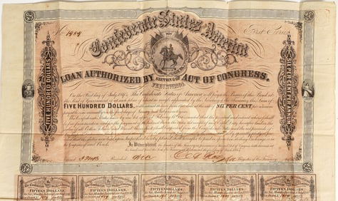 Confederate States of America Bond, Criswell 143 [199783]