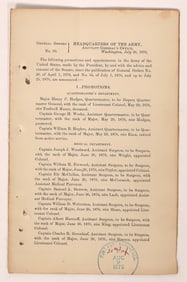 Custer: First Military Announcement of Deceased At the Little Big Horn Battle [181559]