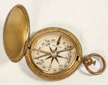 Waltham Pocket Type Brass Compass  c.1910  [198371]