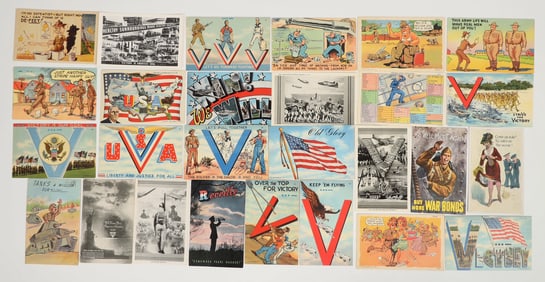 WWII Era Military Patriotic & Humorous Postcards (25) [183845]