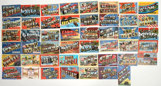 WWII U.S. Army Training Stations on "Big Letter" Postcards(48) [183851]