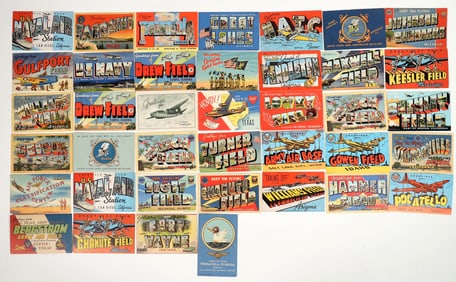WWII U.S. Navy & U.S.A.A.F. Training Station Locations on "Big Letter" Postcards (39) [183852]