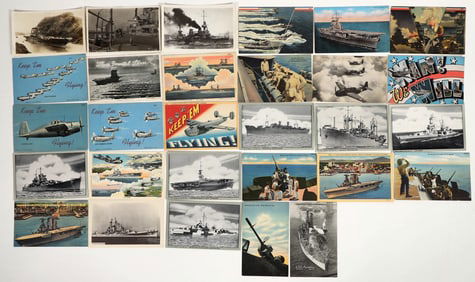WWII U.S. Naval Ships and Aircraft Postcards (29)  [183841]
