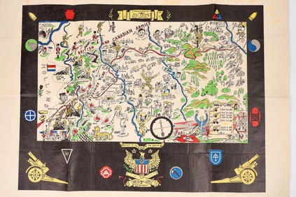 World War 2 European Caricature Map, Rare [195799]