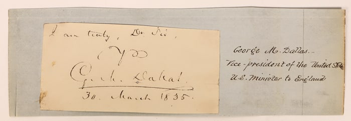 Vice President-George Dallas Cut Square Autograph [184159]