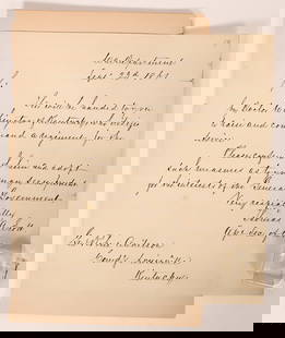 Lincoln: Thomas A. Scott Autographed Letter [182508]: Thomas A. Scott (1824-1881) was Lincoln's Assistant Secretary of War. He later became a railroad baron. This handwritten letter dated September 23, 1861 to General Robert Anderson, Commander, Louisvil