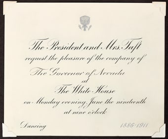 President Taft White House Invitation to Nevada Governor Tasker Oddie [196720]
