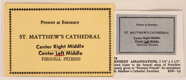JFK Assassination-JFK Funeral Mass Ticket [181859]