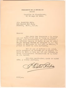 Mexican Pres. Rubio Signed Letter 1930 [185595]