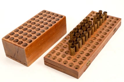 12 gauge Reloading blocks for Brass Hulls (2)  c.1870's-1940's [197249]