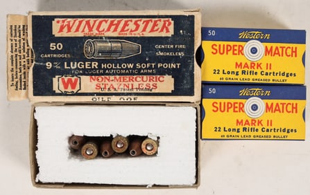 Winchester Cartridge Box Style of 1932, Plus Two Boxes of Western Super Match Mark II [197798]