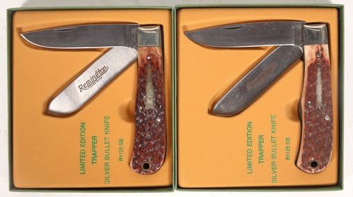 Two Remington Silver Bullet Knives Model R1128 SB Trapper NIB (2) 1989 [194557]