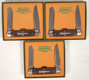 Three Remington Silver Bullet Knives Model R4466 SB Consecutive Serial Numbers [194558]