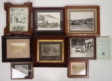 Framed Mining Sketches and Photos Nevada County (7) [195296]
