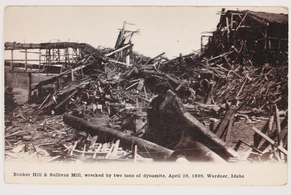 Bunker Hill & Sullivan Mill Dynamite Explosion Postcard [202166]