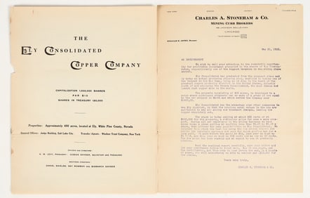 Ely Consolidated Copper Company Prospectus, 1910 [201665]