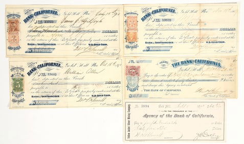 Gold Hill, Nevada Checks & Deposit Slips, Most with Nevada Revenue Stamps [198180]