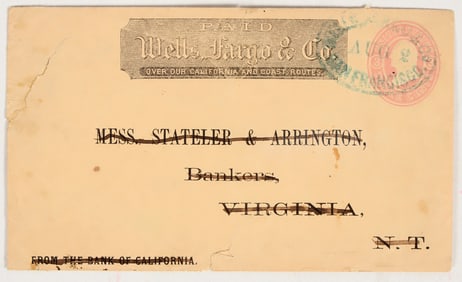 Stateler & Arrington Wells Fargo Cover, Comstock Territorial Bankers [201651]