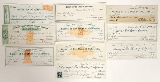 Bank of California, Virginia City, Nevada Check Collection [199799]