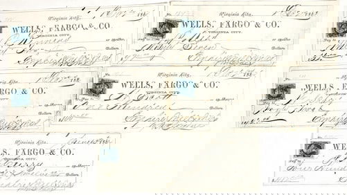 Empire Mill & Mining Company, Virginia City, Nevada Territory Checks (5) [192895]