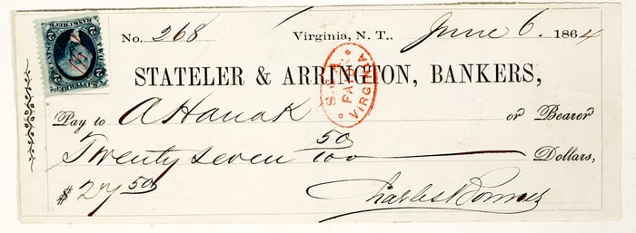 Gould & Curry Mining Co. Check to Future Builder of the International Hotel [200352]