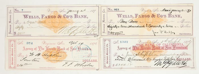 Savage Mining Company Revenue Checks, 4 Different [198186]