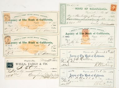 Virginia City, Nevada Mining Checks Issued to Merchants [201609]