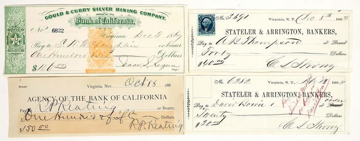 Virginia City, Nevada Mining Checks Issued to Mine Superintendents [201736]