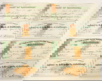 Comstock Check Collection with Nevada Revenue Stamps (RN & Adhesive) [202038]