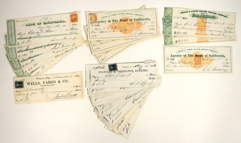 Gould & Curry Silver Mining Check Collection (5 Different Superintendents) [202032]