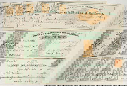 Gould & Curry Silver Mining Co. Check Collection (Three Different Styles, 15 checks) [200787]
