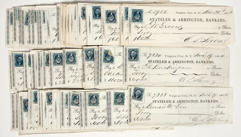 Stateler & Arrington, Gould & Curry, Virginia City, Nevada Territory Checks (100) [201965]