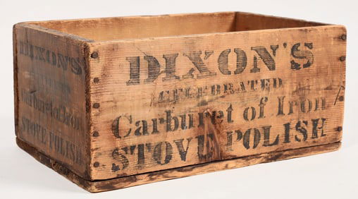 Dixon's Prepared Carburet of Iron Stove Polish Wooden Box (Manufacturer of Crucibles) [202373]