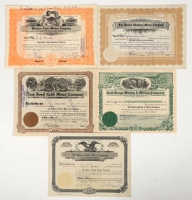 Five Different Oatman, Arizona Mining Stock Certificates [200848]