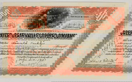 Greenwater & Death Valley Copper Company Stock Certificate, 1907 [201379]