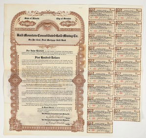 Bald Mountain Consolidated Gold Mining Company Bond, 1909 [201721]
