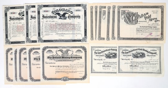 Colorado Unissued Mining Stock Certificates [200883]