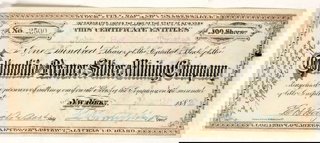 Columbia & Beaver Silver Mining Company Stock Certificate [200635]