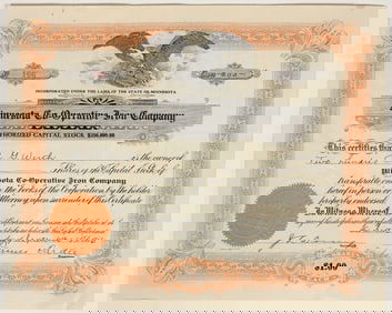 Minnesota Co-Operative Iron Company Stock Certificate [200476]