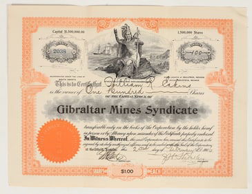 Gibraltar Mines Syndicate Stock [200639]