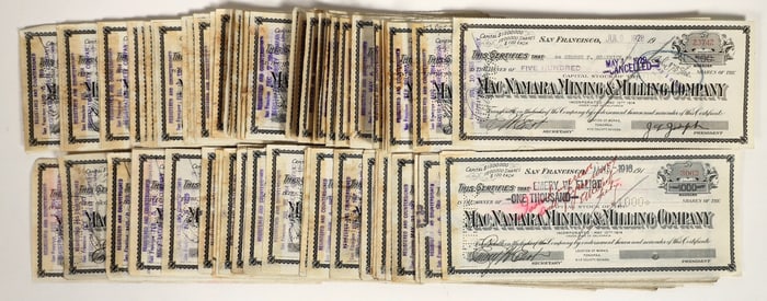 MacNamara Mining & Milling Co. Stocks [199317]