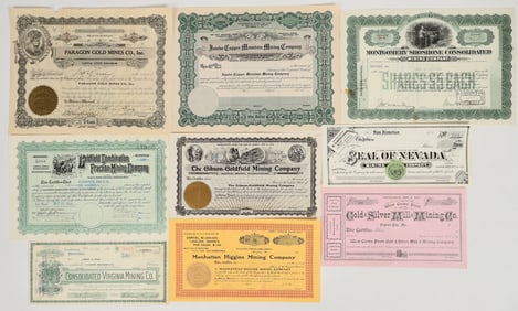 Nevada Mining Stock Collection (9 Different) [201776]