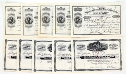 Massachusetts and New Mexico Consolidated Mining Company Stocks [195023]