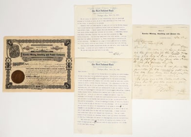 Eureka Mining, Smelting & Power Co. Stock Plus Correspondence [201683]