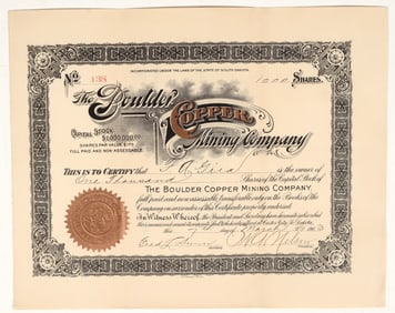 The Boulder Copper Mining Co. Stock [200247]